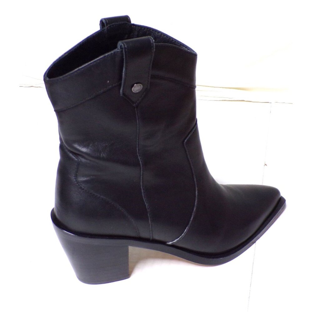 ๐7 FOR ALL MANKIND FREE PEOPLE Western Cowboy Bootie Ankle Boot 6 Black - Picture 13 of 16